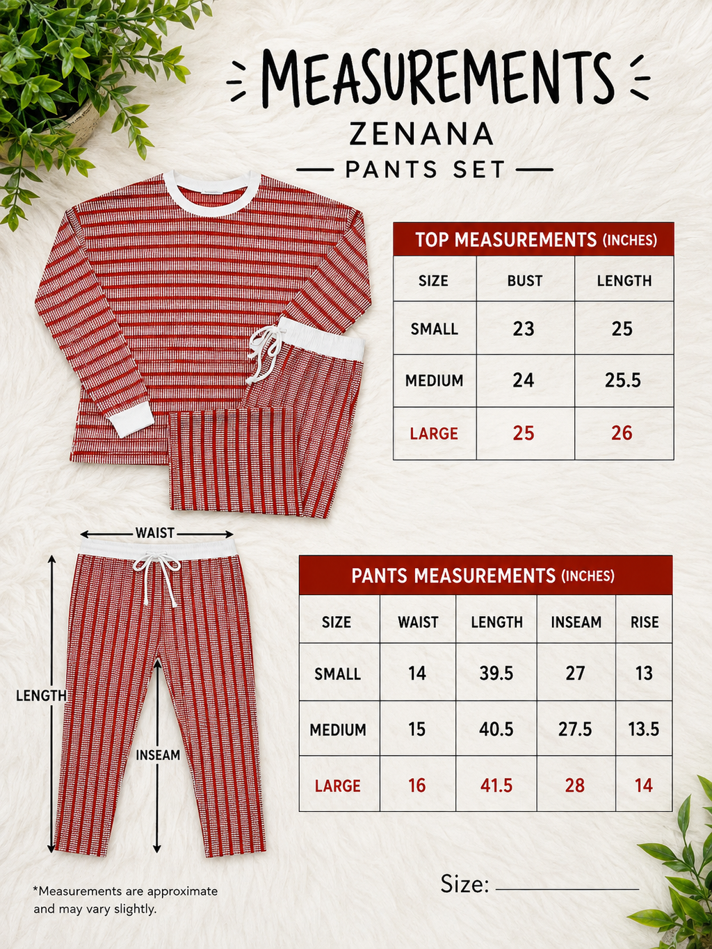 Women’s Zenana Burnt Orange Striped Ribbed Set