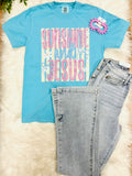 Women’s Blue Sunshine and Jesus  Graphic Tee