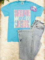Women’s Blue Sunshine and Jesus  Graphic Tee