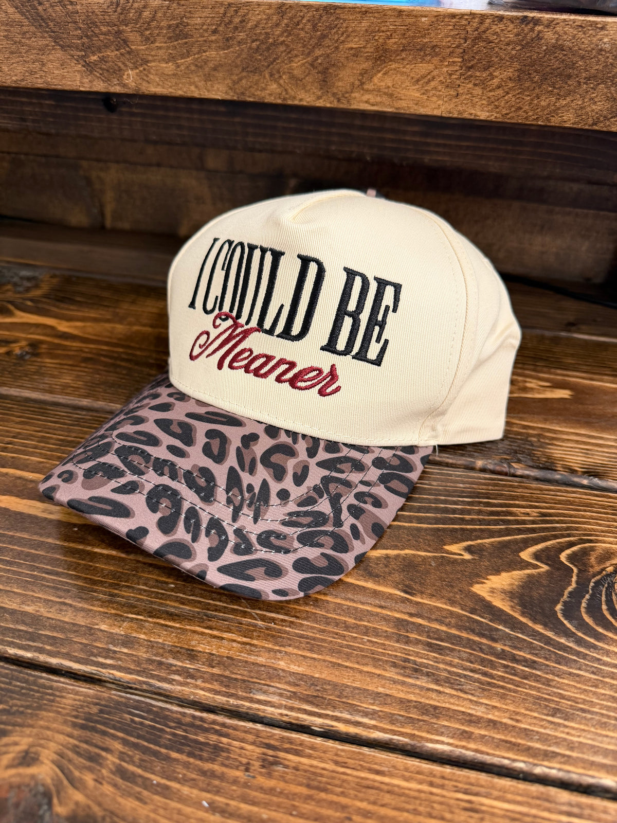 Women’s Cap “I Could be Meaner” Hat Cheetah Leopard