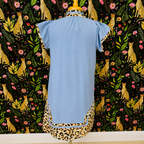 Women’s GiGiO Dusty Blue with Cheetah Dress