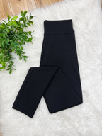 Women’s Ultra Soft Pull on Leggings in Black with Wide Waist Band Full Length