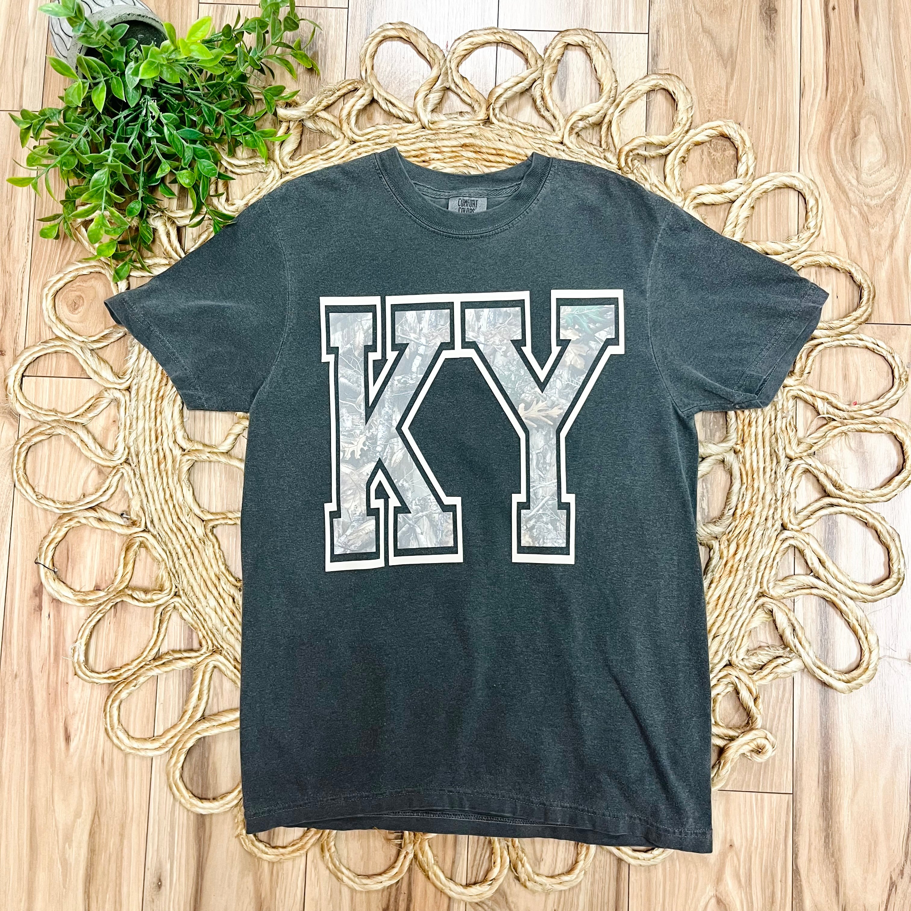 Women’s Gray Camo Print KY Tee