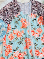 Women’s Floral and Cheetah Printed Cardigan