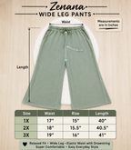 Women’s Curvy Petite Zenana Enzyme Wash Olive Wide- Leg Pants