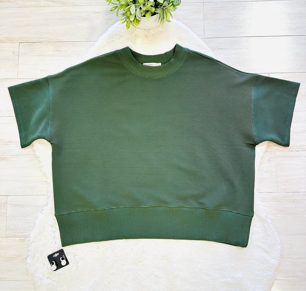 Women’s Zenana Green Ribbed Pant Set