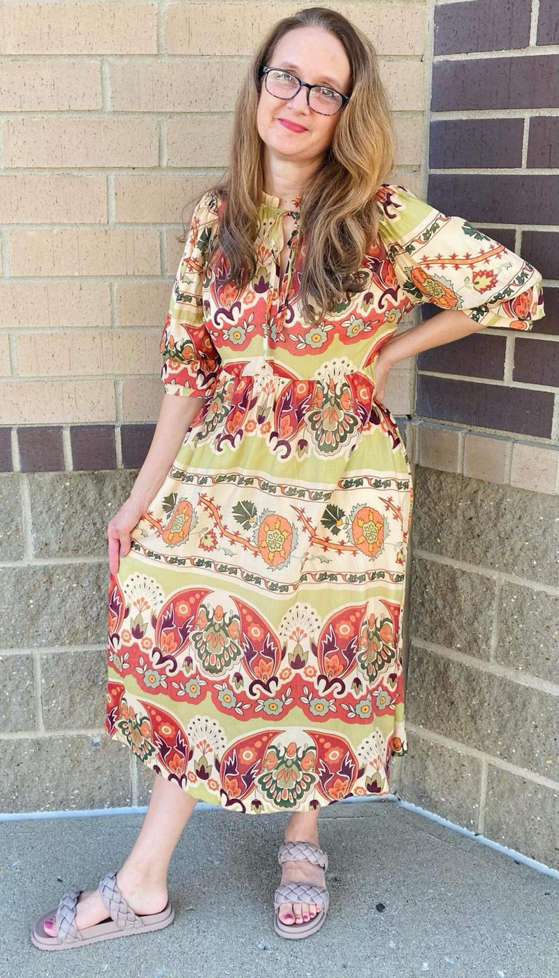 Women’s maxi pattern dress