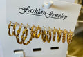 Women’s Gold Toned Braided and twisted Multi Pack Earrings