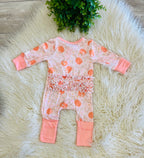Girl’s Cute Pumpkin Ruffle Bottom Sleeper