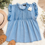 Women’s Evermmee Denim Ruffled Top