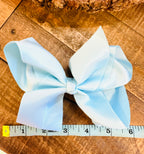 Hair Bow 6” Alligator Clip - Baby Blue