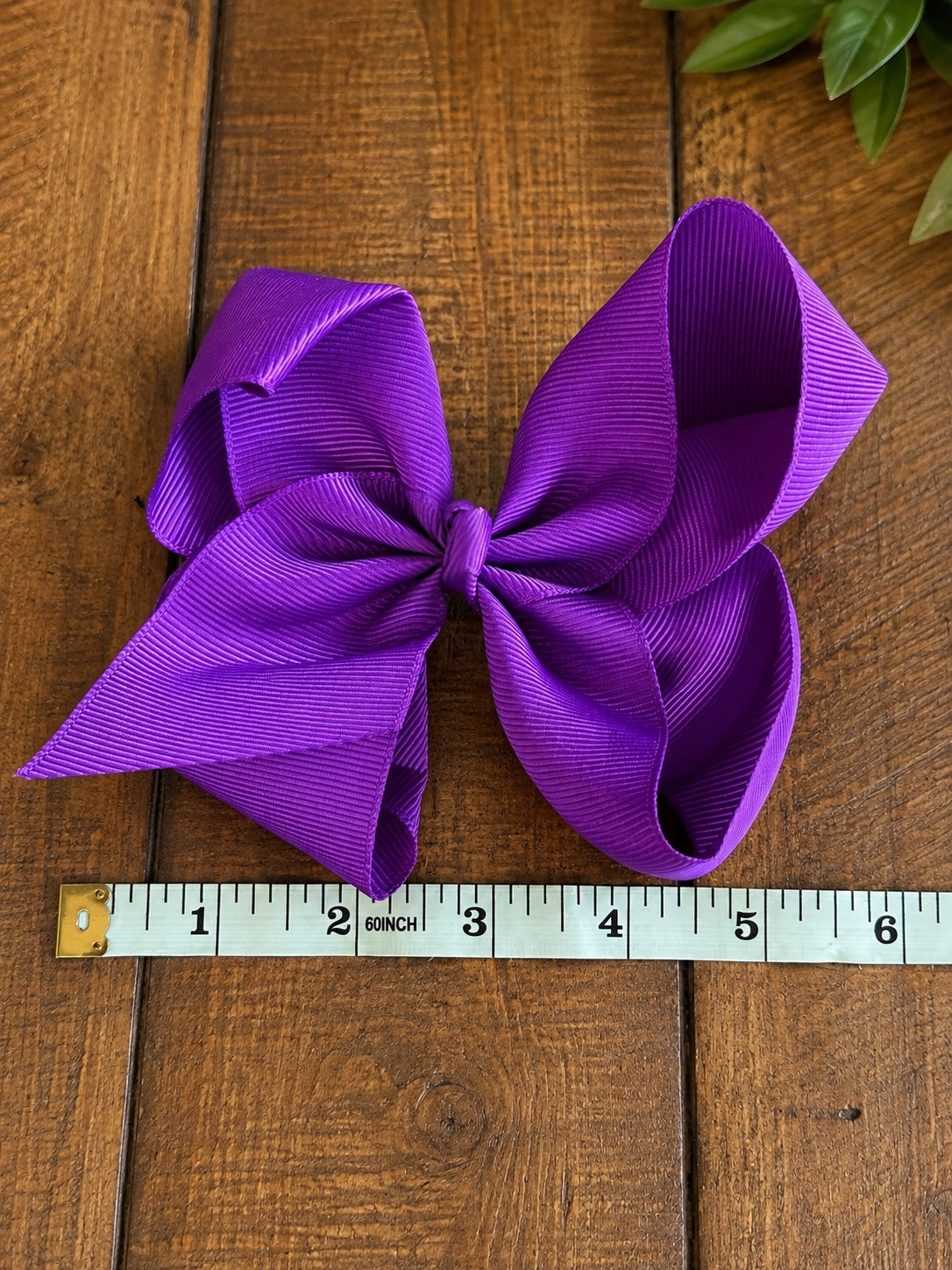 Hair Bow 6” Alligator Clip - Medium Purple
