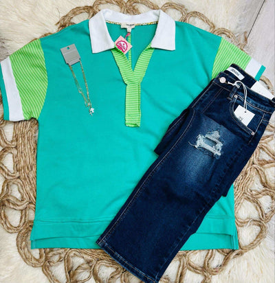 Green Umgee Short Sleeve - Mini Mee Boutique