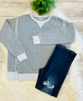 Women’s Zenana Washed Exposed Seam Sweatshirt In Gray