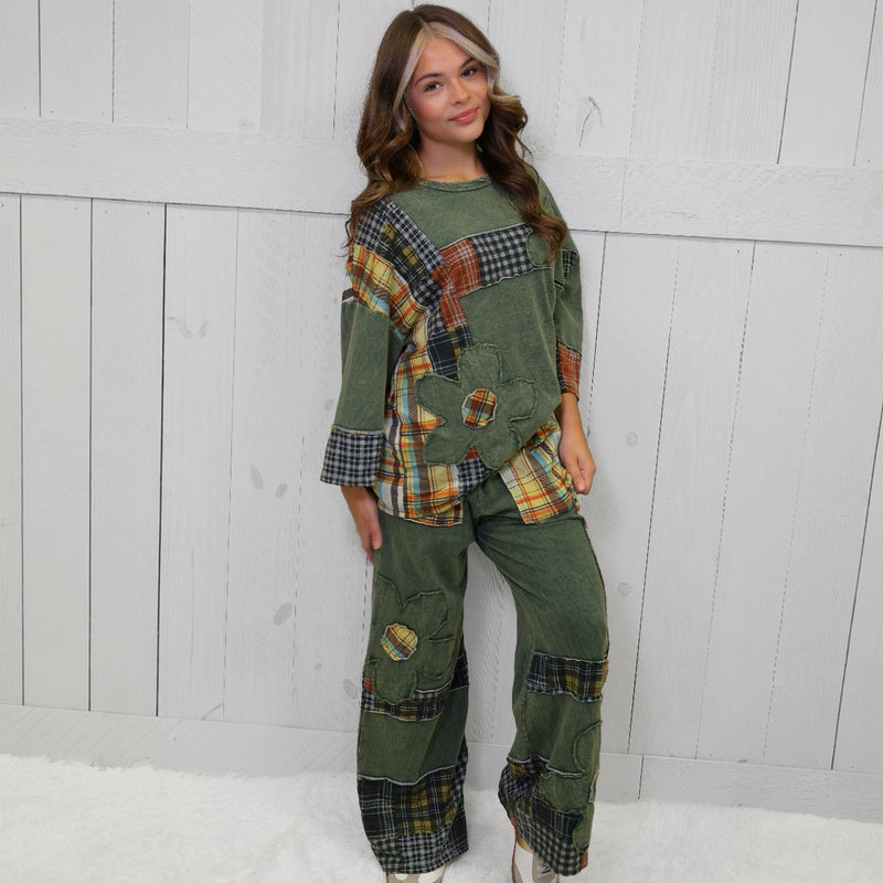 J Her Daisy Patchwork Pant Set