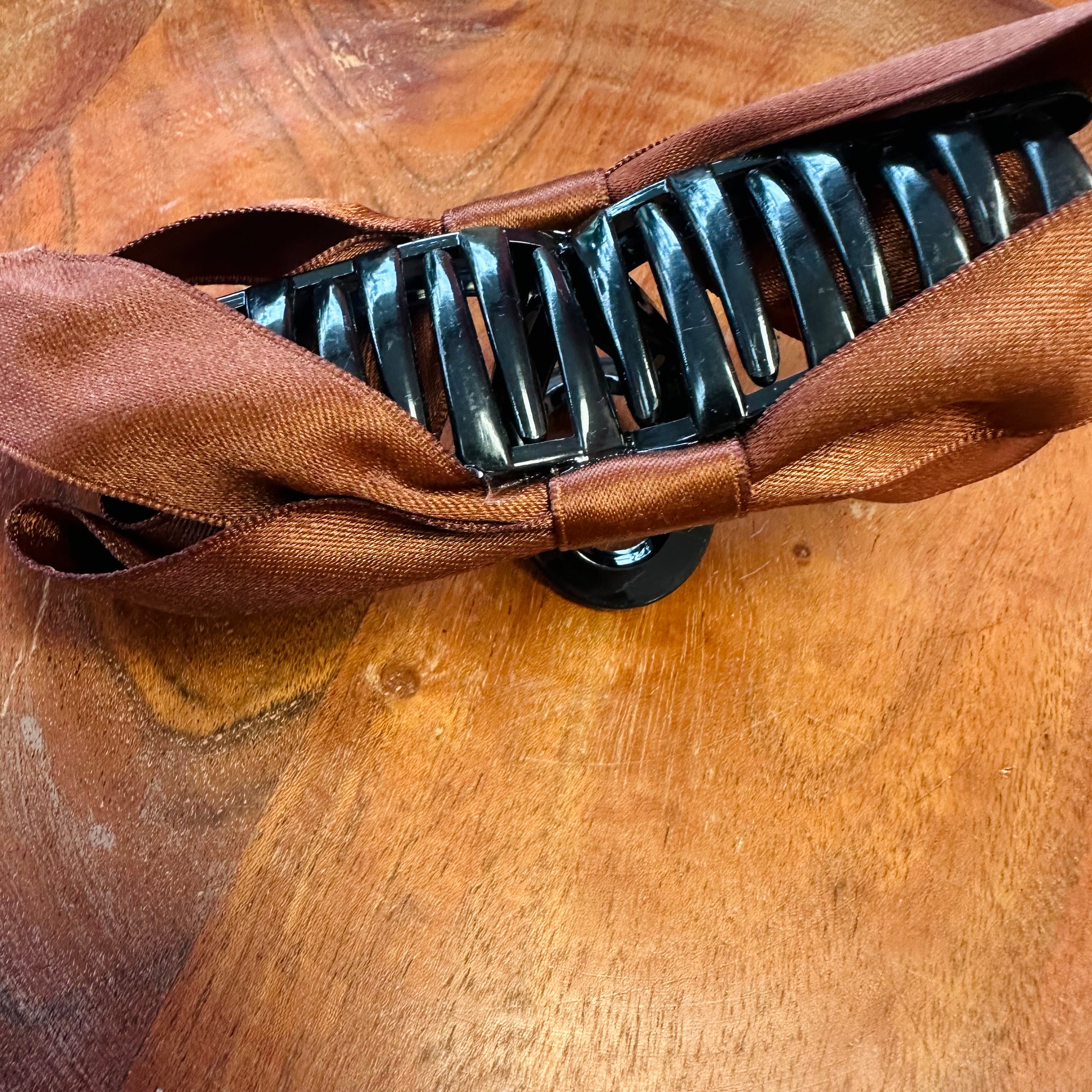 Coffee Brown Bow Hair Clip