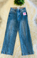 Women’s Risen High Rise Ankle Straight Front Seam Detail Jeans Style 1999