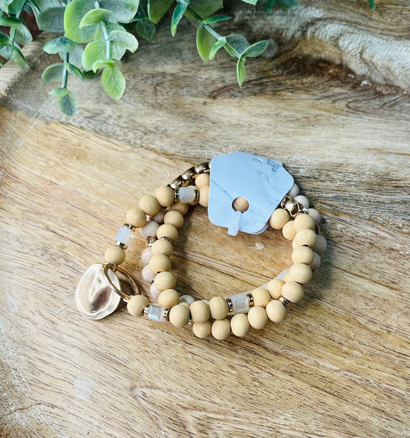 Clay Beaded with Circle Charm Bracelet