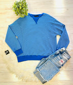 Women’s Evermmee Blue Striped Sweater Top - True to Size