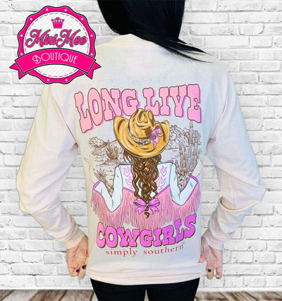 Women’s Simply Southern “Long Live Cowgirls” Long Sleeve Tee - Mini Mee Boutique