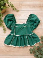 Sage Babydoll Blouse Top by Fantastic Fawn