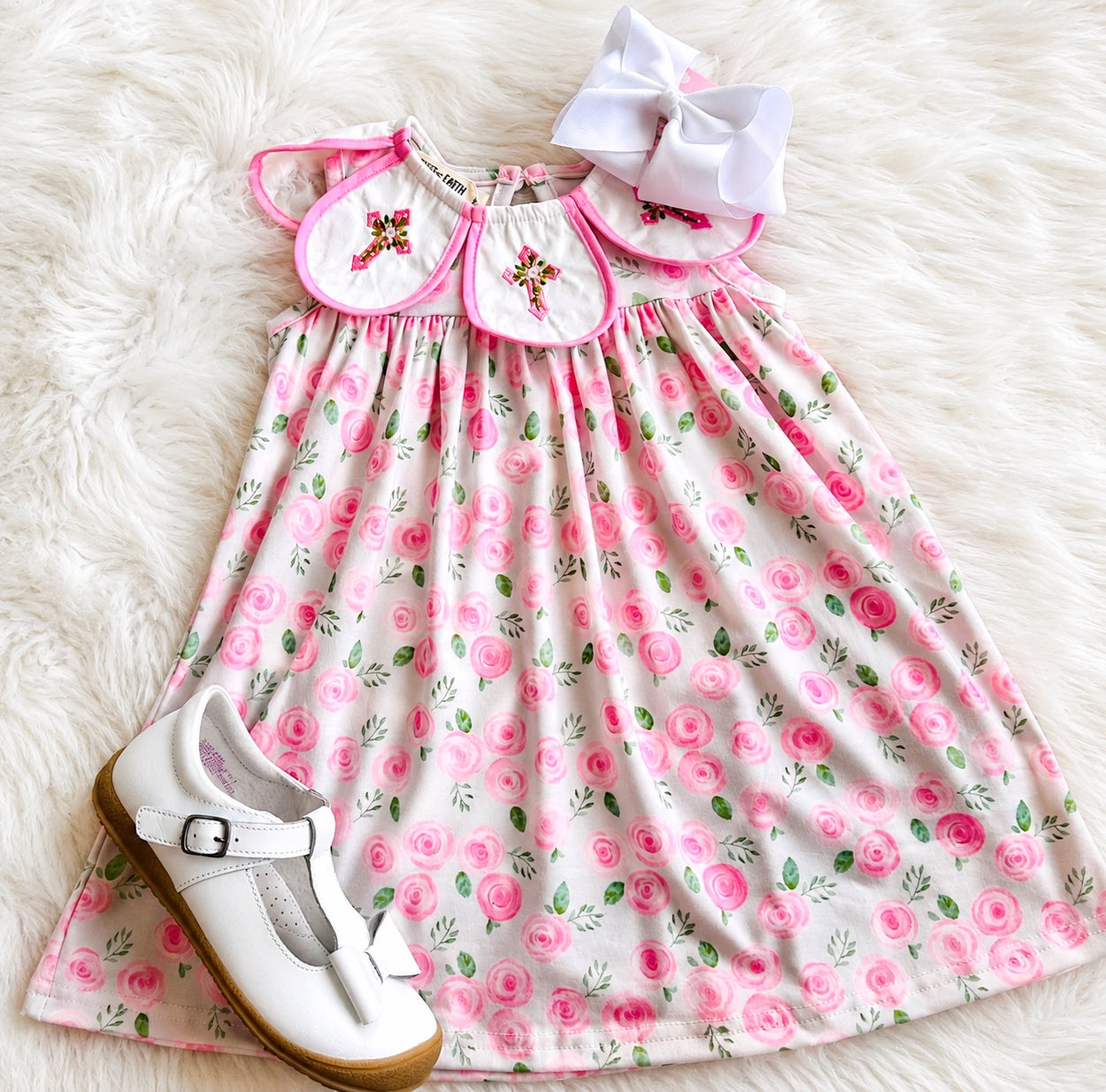 Girls Rylee Faith Pink Floral Dress