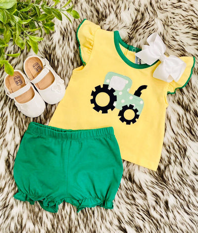 Girls 2 Piece Tractor Set - Mini Mee Boutique