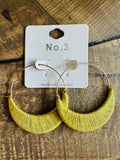 Women’s Yellow Threaded Hoops Earrings