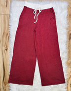 Women’s Zenana Burgundy White Detail Ribbed Set