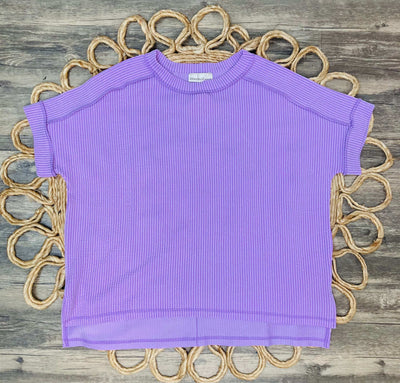 Purple Textured Shirt - Mini Mee Boutique