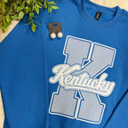 Women’s Blue Kentucky Striped Crewneck Top