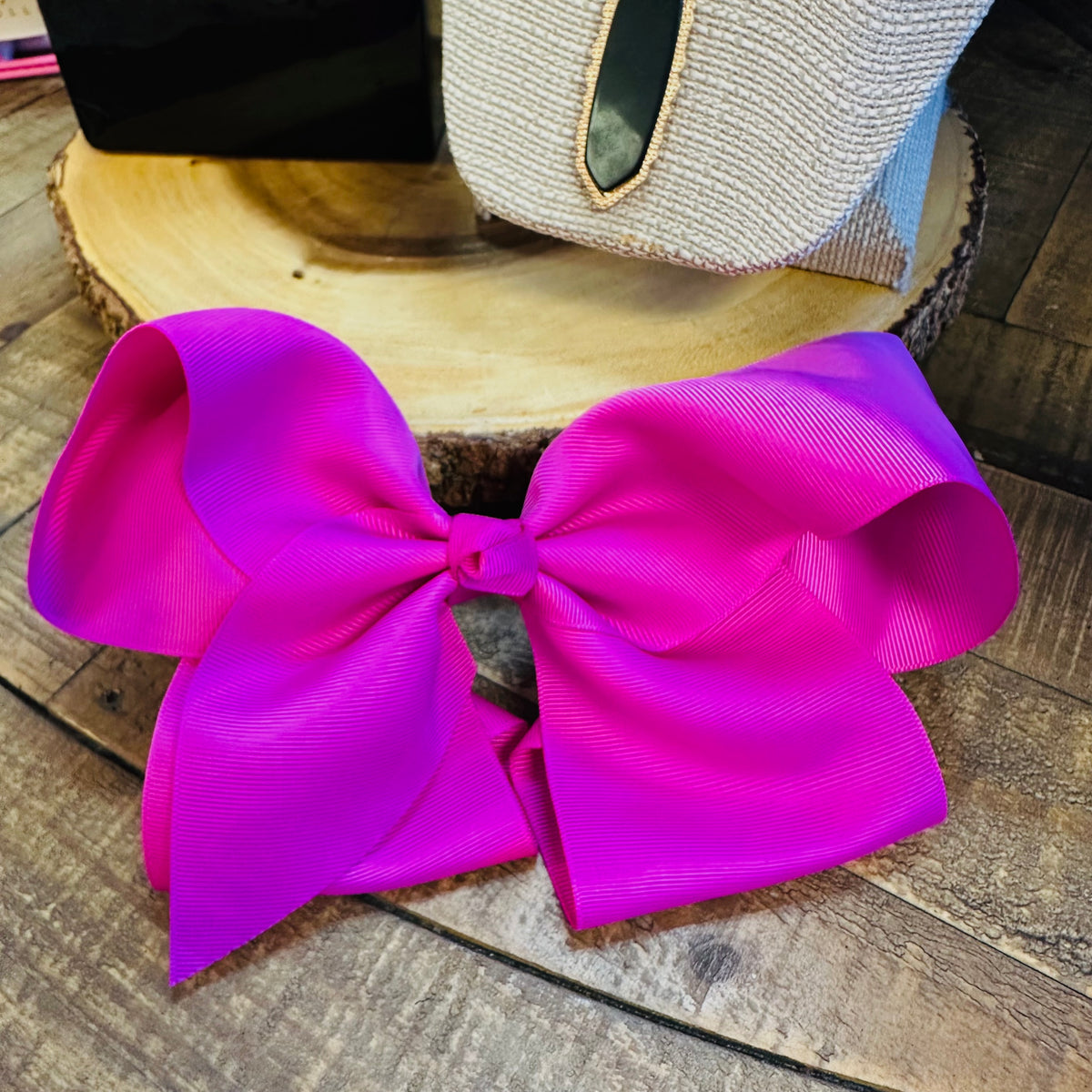 Hair Bow 8” Alligator Clip - Magenta