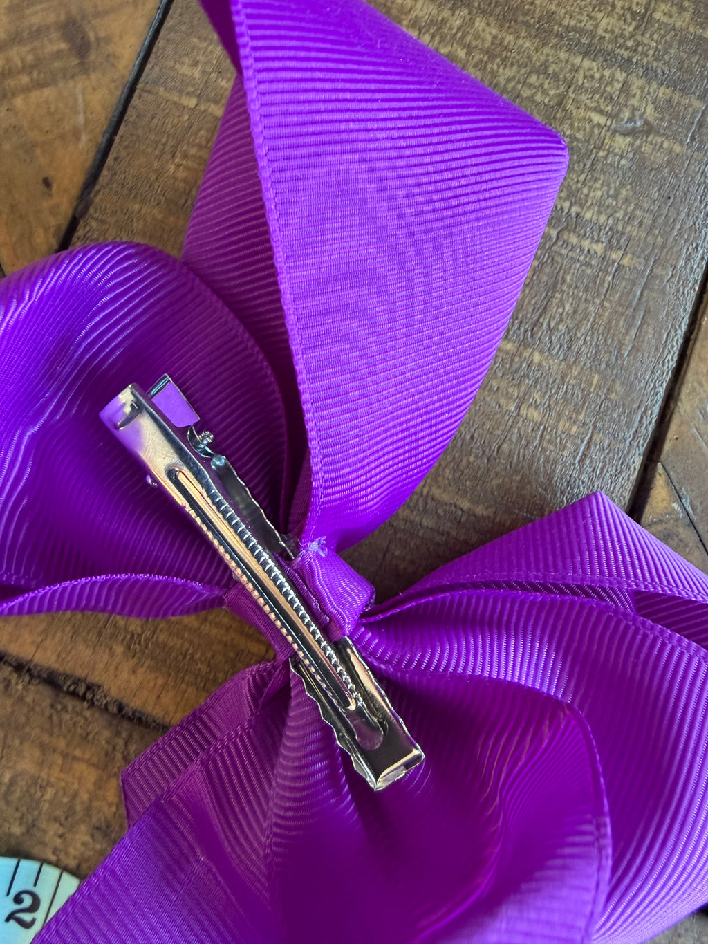 Hair Bow 6” Alligator Clip - Medium Purple