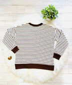 Women’s Zenana Striped Brown Long Sleeve Top