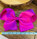 Hair Bow 8” Alligator Clip - Magenta