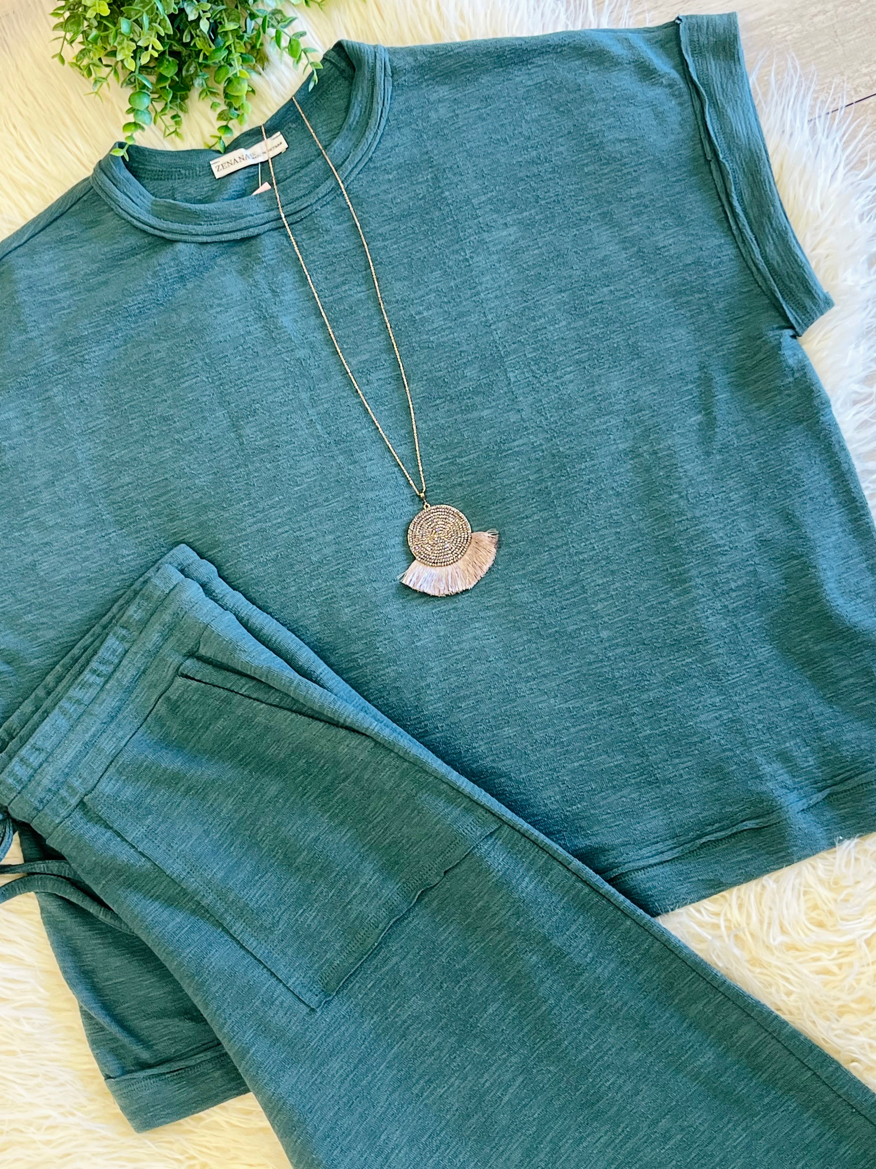Women’s Zenana Cute Cotton Set In Jade