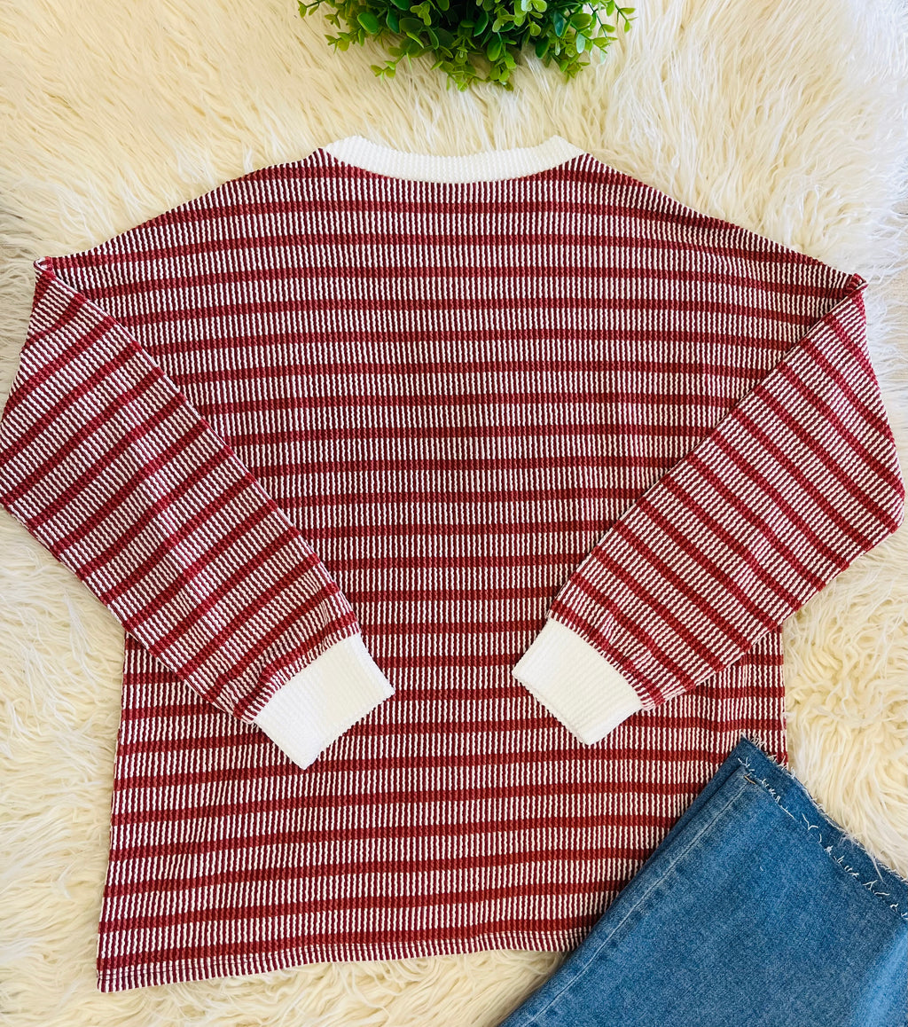 Women’s Ribbed Long Sleeve in Rust Zenana - True to Size