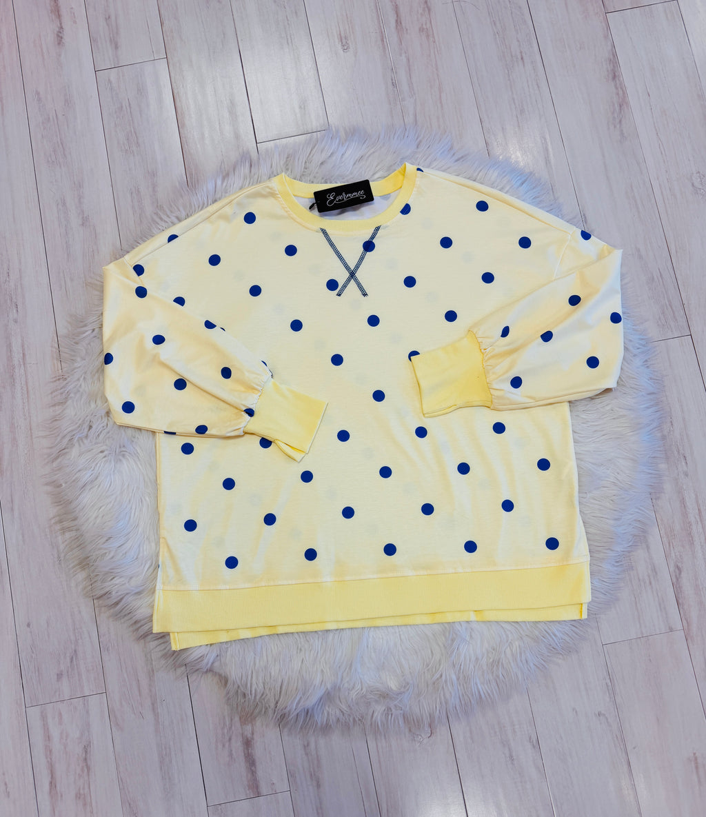 Women’s Evermmee Yellow Polka Dot Pullover