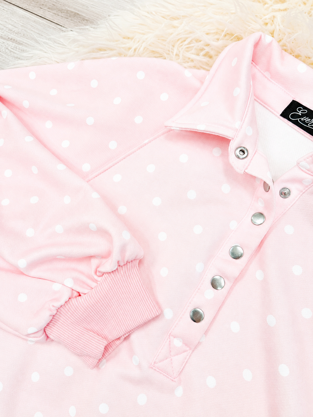 Pink Polka Dot Women’s Pullover by Evermmee