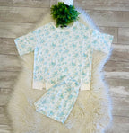 Women’s Blue Floral Short Set