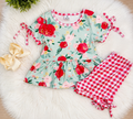 Girl’s Pink Floral Gingham Outfit