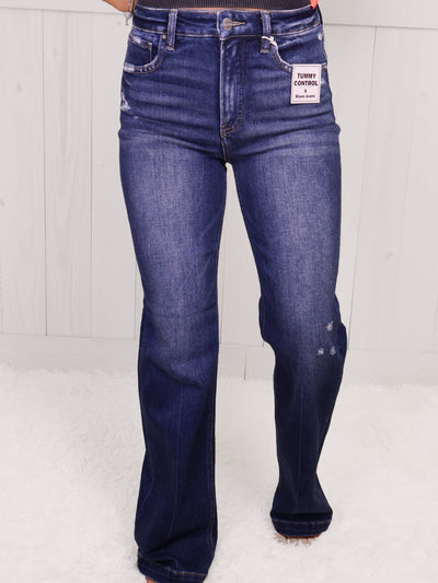 Risen Dark Wash High Rise Straight Jeans 5947