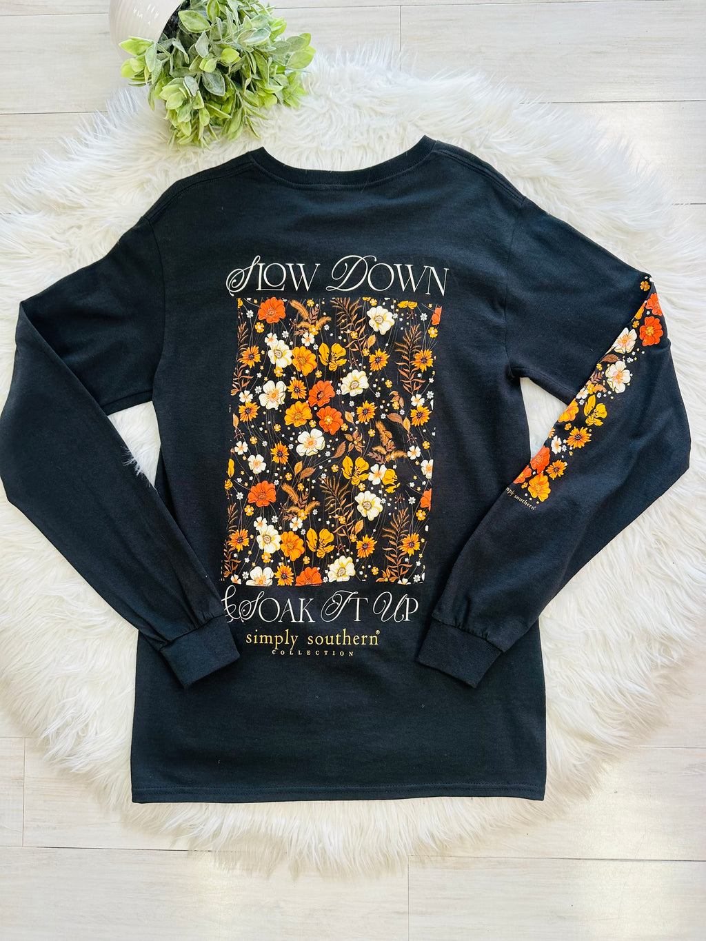Women’s Simply Southern “Slow down & Soak it up” Black Long Sleeve