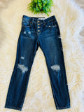 Girls YMI Button Fly Dark Washed Jeans