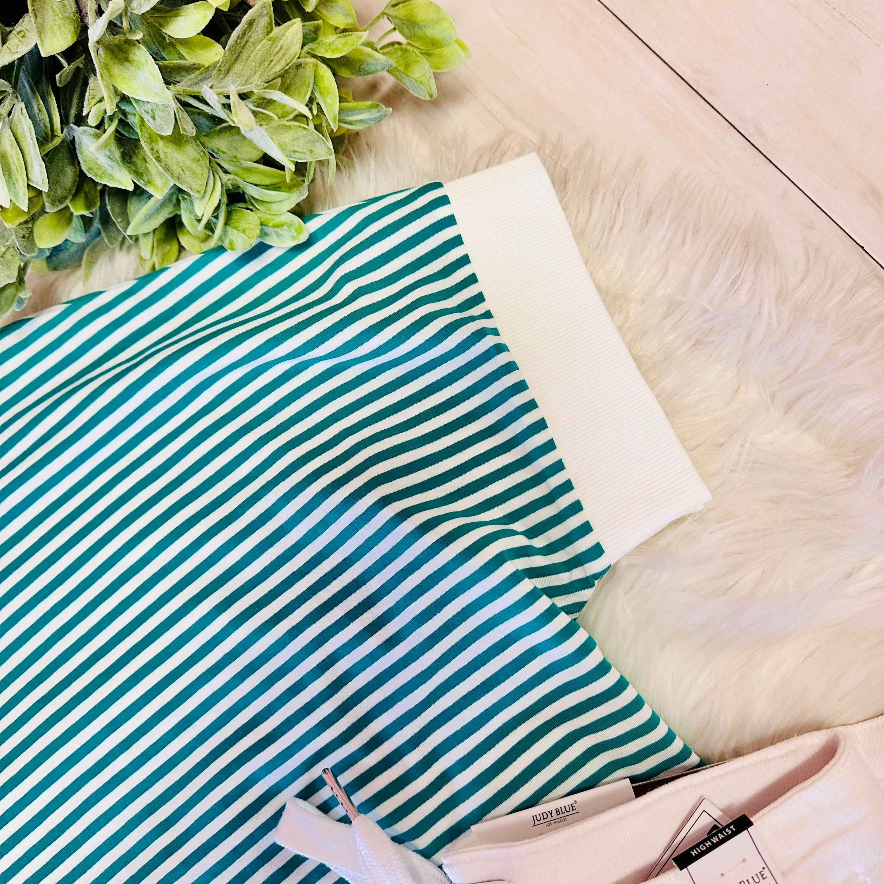 Women’s Zenana Kelly Green Striped Top