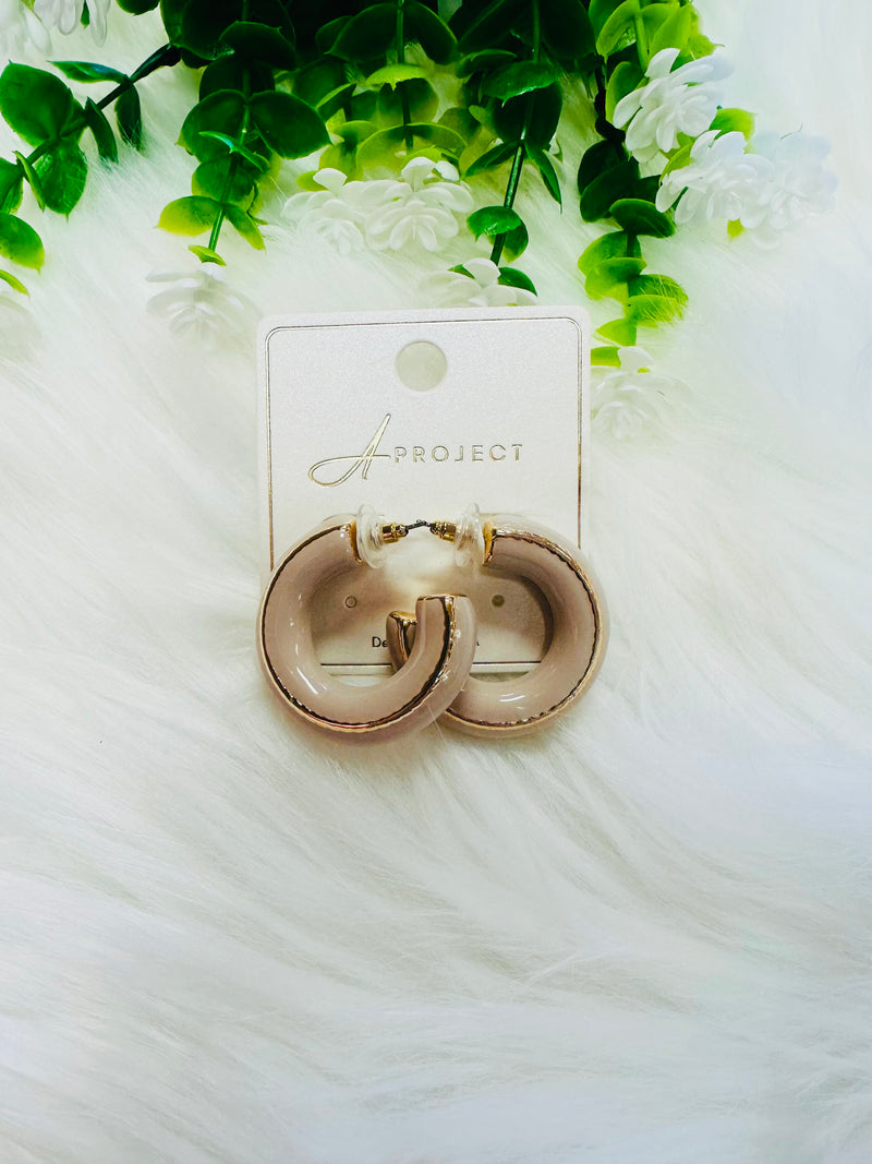 Light grey and Gold Hoop Earrings - Mini Mee Boutique