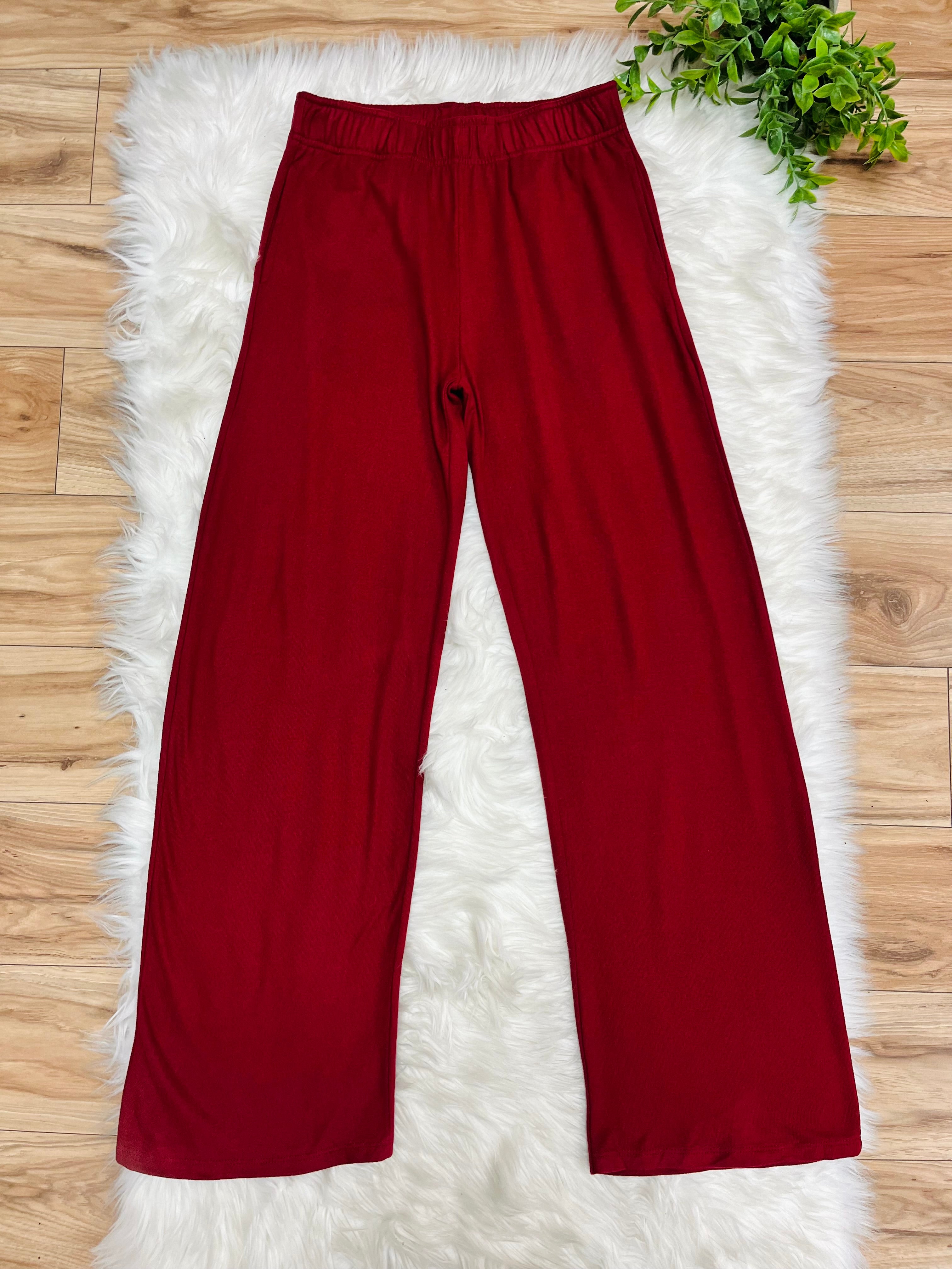 Women’s Zenana Solid Melange Maroon Pant Set