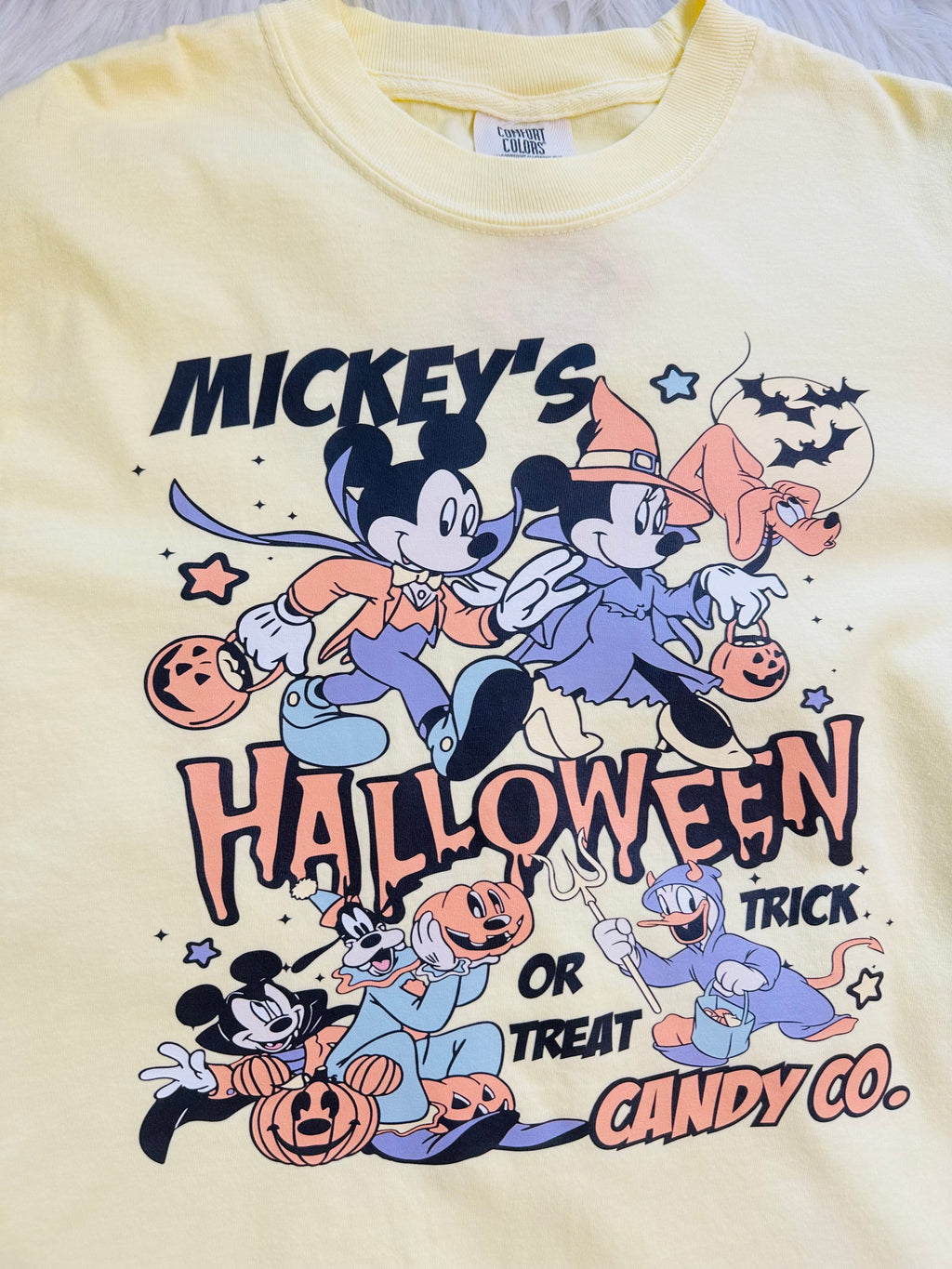 Women’s Comfort Colors Mickey’s Halloween Yellow Tee