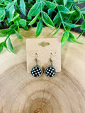 Women’s Black and White Polka Dot Circle Dangle Earrings