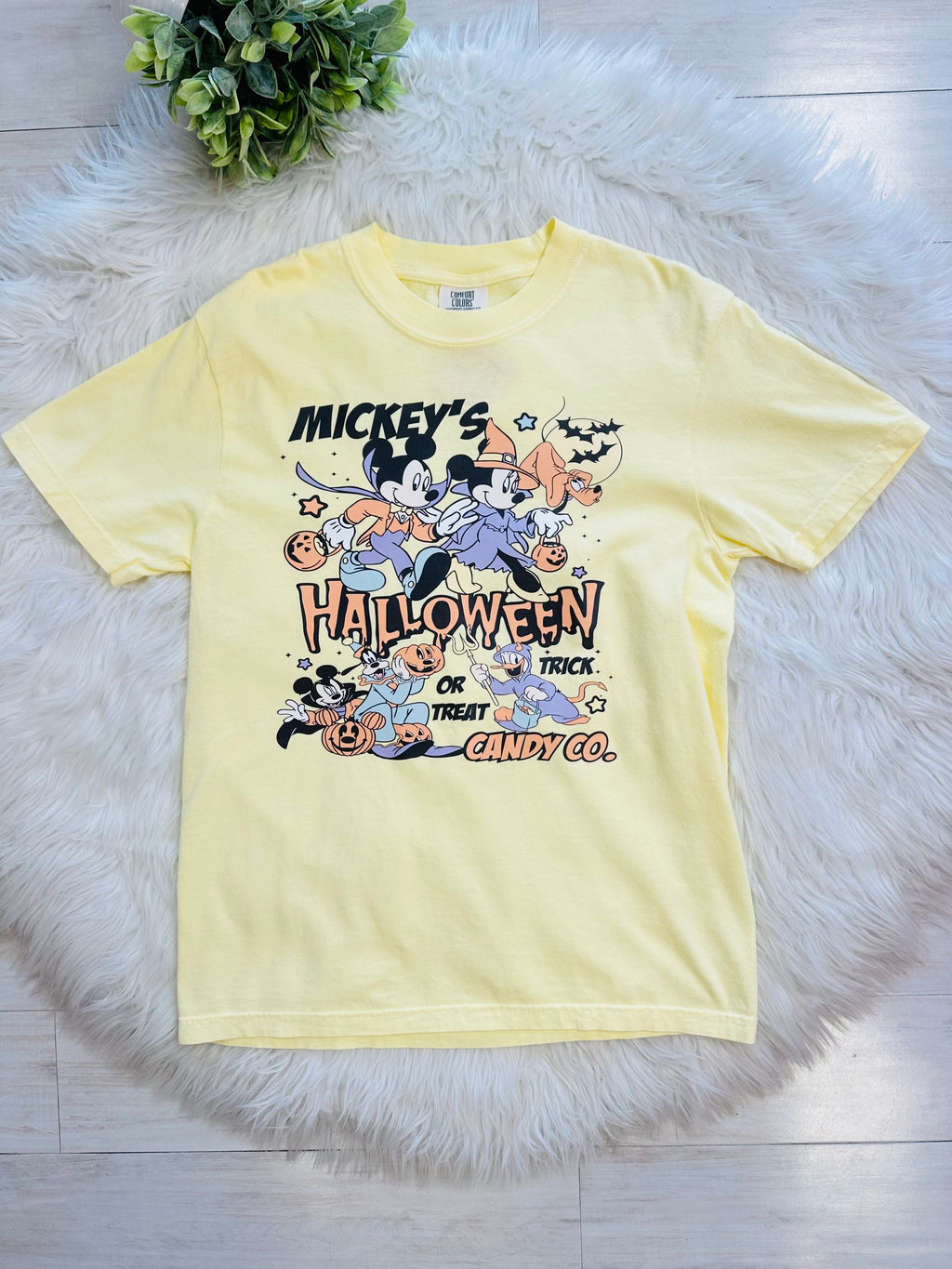 Women’s Comfort Colors Mickey’s Halloween Yellow Tee